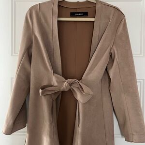 Zara Tan Women's Blazer with Bow Detail